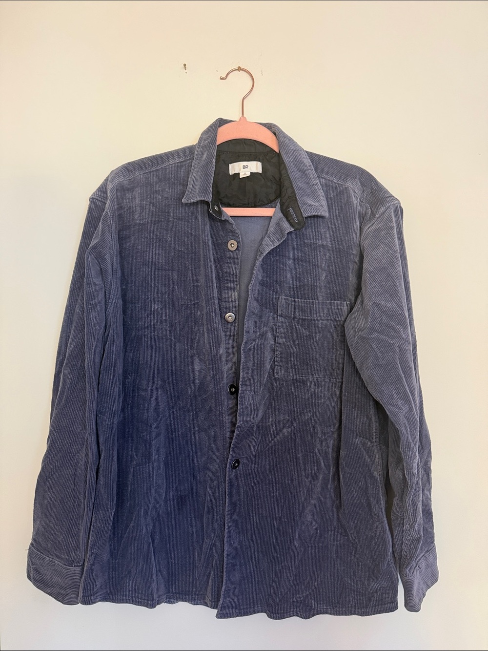 bp Men's Corduroy Shirt Jacket in Navy Blue